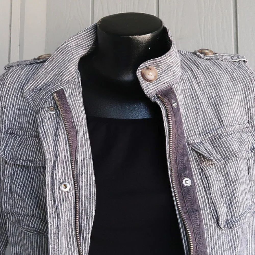 LOFT Denim Pin Stripe Conductor Jacket - Picture 4 of 12